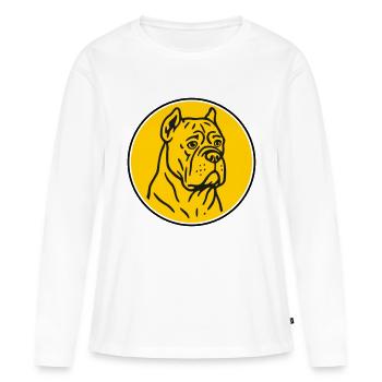 Mastif - T-shirt manches longues Premium bio Femme - blanc - Devant - Julia (174cm)