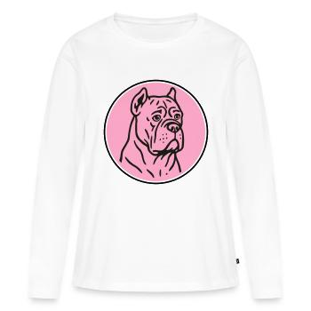 Mastif - T-shirt manches longues Premium bio Femme - blanc - Devant - Julia (174cm)