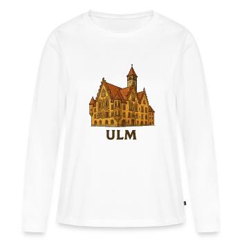 Ulmer Rathaus - Frauen Premium Bio Langarmshirt - Weiß - Vorne - Julia (174cm)