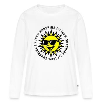 Soleil Soleil Drôle - T-shirt manches longues Premium bio Femme - blanc - Devant - Julia (174cm)
