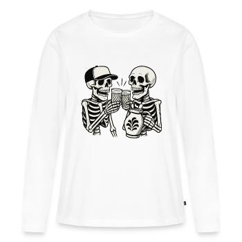 Copains Bembel - T-shirt manches longues Premium bio Femme - blanc - Devant - Julia (174cm)