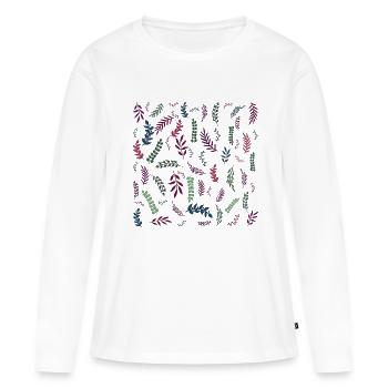 Botanical Flower Garden - Women's Premium Organic Long Sleeve Shirt - white - Front - Julia (174cm)