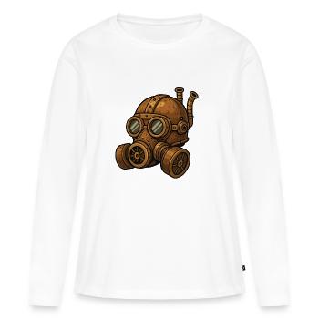 gasmaske steampunk - Frauen Premium Bio Langarmshirt - Weiß - Vorne - Julia (174cm)