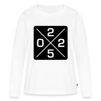 2025 - T-shirt manches longues Premium bio Femme - blanc - Devant - Julia (174cm)