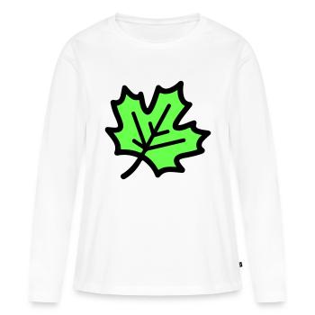 Maple Leaf Leaf Autumn Icon - Women's Premium Organic Long Sleeve Shirt - white - Front - Julia (174cm)