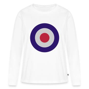 Mod target - Frauen Premium Bio Langarmshirt - Weiß - Vorne - Julia (174cm)