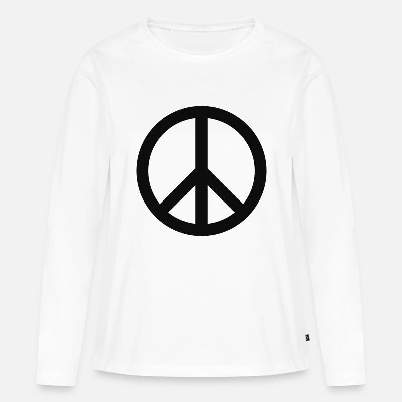 Friedenszeichen - Frauen Premium Bio Langarmshirt - Weiß