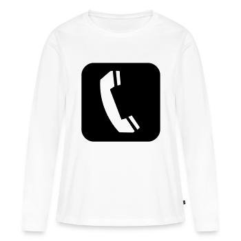 Telefon Handy - Frauen Premium Bio Langarmshirt - Weiß - Vorne - Julia (174cm)