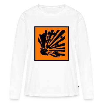 explosions gefahr - Frauen Premium Bio Langarmshirt - Weiß - Vorne - Julia (174cm)