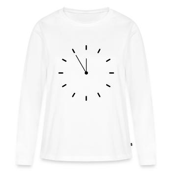 Clock - Women's Premium Organic Long Sleeve Shirt - white - Front - Julia (174cm)