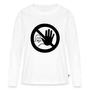 STOP - Women's Premium Organic Long Sleeve Shirt - white - Front - Julia (174cm)