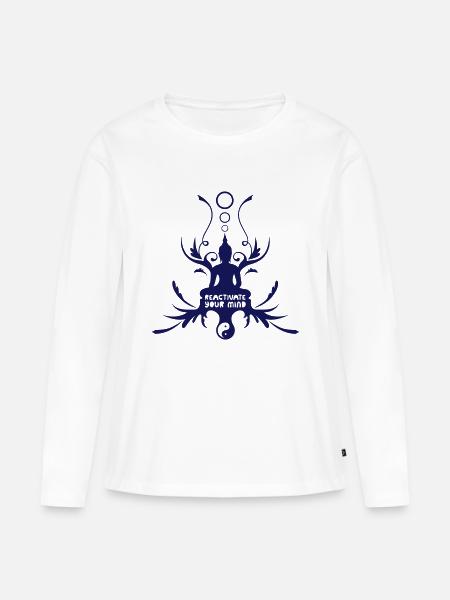 buddha - Frauen Premium Bio Langarmshirt - Weiß