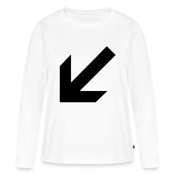 Pfeil nach links unten - Frauen Premium Bio Langarmshirt - Weiß - Vorne - Julia (174cm)