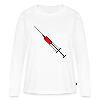 Spritze - Frauen Premium Bio Langarmshirt - Weiß - Vorne - Julia (174cm)