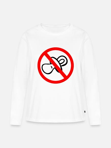 no Schnuller - Frauen Premium Bio Langarmshirt - Weiß