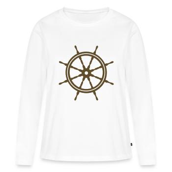 Steuerrad filigran - Frauen Premium Bio Langarmshirt - Weiß - Vorne - Julia (174cm)