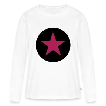 Star, les étoiles - T-shirt manches longues Premium bio Femme - blanc - Devant - Julia (174cm)