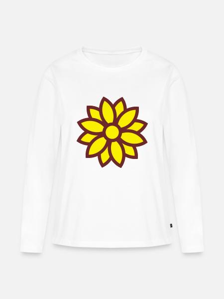 flower - Frauen Premium Bio Langarmshirt - Weiß