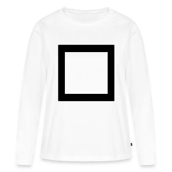 Rectangle - T-shirt manches longues Premium bio Femme - blanc - Devant - Julia (174cm)
