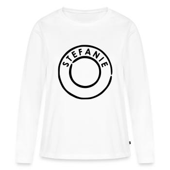 Stefanie Steffie Stephanie - T-shirt manches longues Premium bio Femme - blanc - Devant - Julia (174cm)