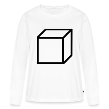 cube - T-shirt manches longues Premium bio Femme - blanc - Devant - Julia (174cm)