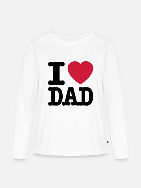 i love dad DE - Frauen Premium Bio Langarmshirt - Weiß