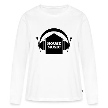 house music - T-shirt manches longues Premium bio Femme - blanc - Devant - Julia (174cm)