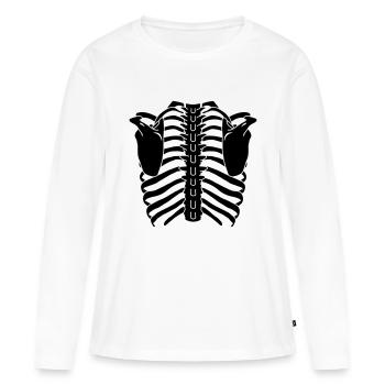 cage thoracique (dos) - T-shirt manches longues Premium bio Femme - blanc - Devant - Julia (174cm)