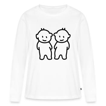 Twins - Twins - Ligne - T-shirt manches longues Premium bio Femme - blanc - Devant - Julia (174cm)