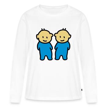 Twins Twins - - T-shirt manches longues Premium bio Femme - blanc - Devant - Julia (174cm)