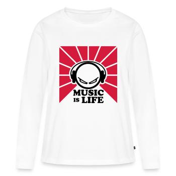 dj - T-shirt manches longues Premium bio Femme - blanc - Devant - Julia (174cm)