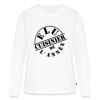 Élu cuisinier de lannée - T-shirt manches longues Premium bio Femme - blanc - Devant - Julia (174cm)