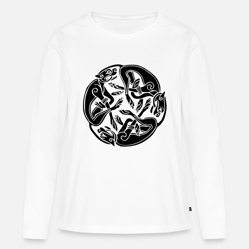 3 Hunde - Frauen Premium Bio Langarmshirt - Weiß