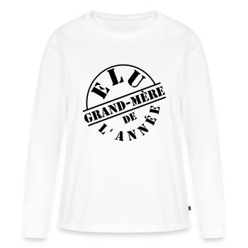 Élu grand mère - T-shirt manches longues Premium bio Femme - blanc - Devant - Julia (174cm)