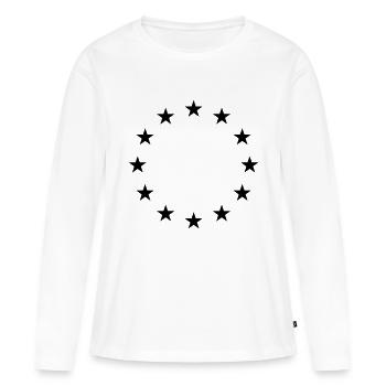 EU Flagge - Frauen Premium Bio Langarmshirt - Weiß - Vorne - Julia (174cm)