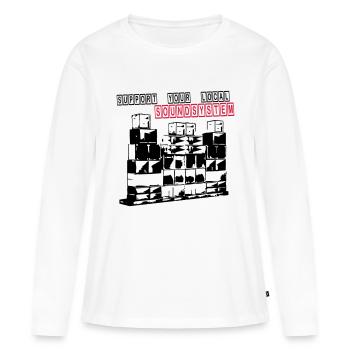 SUPPORT YOUR LOCAL SOUNDSYSTEM FREE PARTY 2 Farben - T-shirt manches longues Premium bio Femme - blanc - Devant - Julia (174cm)
