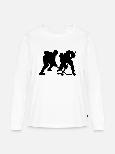 eishockey_16 - Frauen Premium Bio Langarmshirt - Weiß