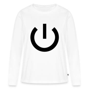 Power On Off - T-shirt manches longues Premium bio Femme - blanc - Devant - Julia (174cm)