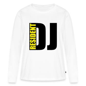 DJ - Frauen Premium Bio Langarmshirt - Weiß - Vorne - Julia (174cm)