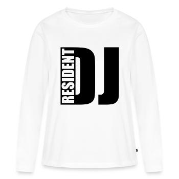 DJ - Frauen Premium Bio Langarmshirt - Weiß - Vorne - Julia (174cm)