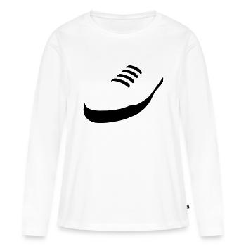 Sneaker baskets à roulettes Streetwear - T-shirt manches longues Premium bio Femme - blanc - Devant - Julia (174cm)