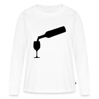 vin bouteille - T-shirt manches longues Premium bio Femme - blanc - Devant - Julia (174cm)