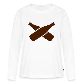 bouteille - T-shirt manches longues Premium bio Femme - blanc - Devant - Julia (174cm)