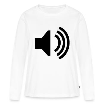 Haut-parleur - T-shirt manches longues Premium bio Femme - blanc - Devant - Julia (174cm)