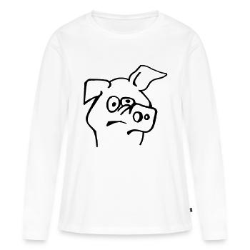 Blöde Sau - Frauen Premium Bio Langarmshirt - Weiß - Vorne - Julia (174cm)