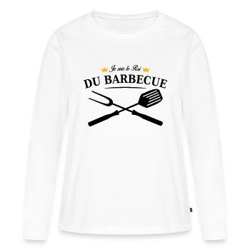 roi du barbecue - T-shirt manches longues Premium bio Femme - blanc - Devant - Julia (174cm)
