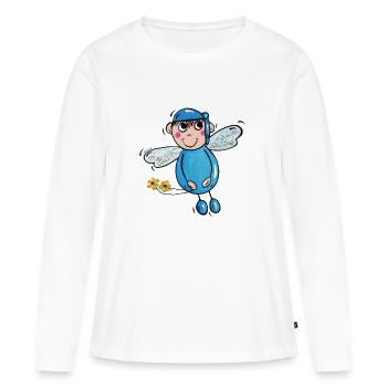 Ange gardien Leon - T-shirt manches longues Premium bio Femme - blanc - Devant - Julia (174cm)