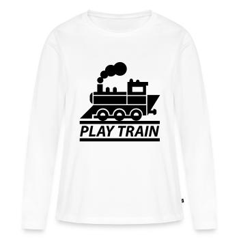 PLAY TRAIN - Frauen Premium Bio Langarmshirt - Weiß - Vorne - Julia (174cm)