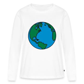 planet_erde_3c - Women's Premium Organic Long Sleeve Shirt - white - Front - Julia (174cm)