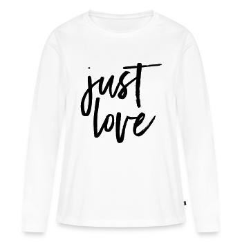 Just Love - T-shirt manches longues Premium bio Femme - blanc - Devant - Julia (174cm)
